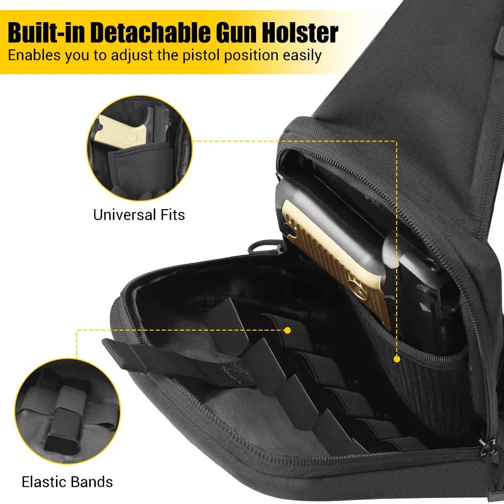 Concealed Carry Chest Gun Bag  - Edc Carry Bag For Pistol 评论和价格
