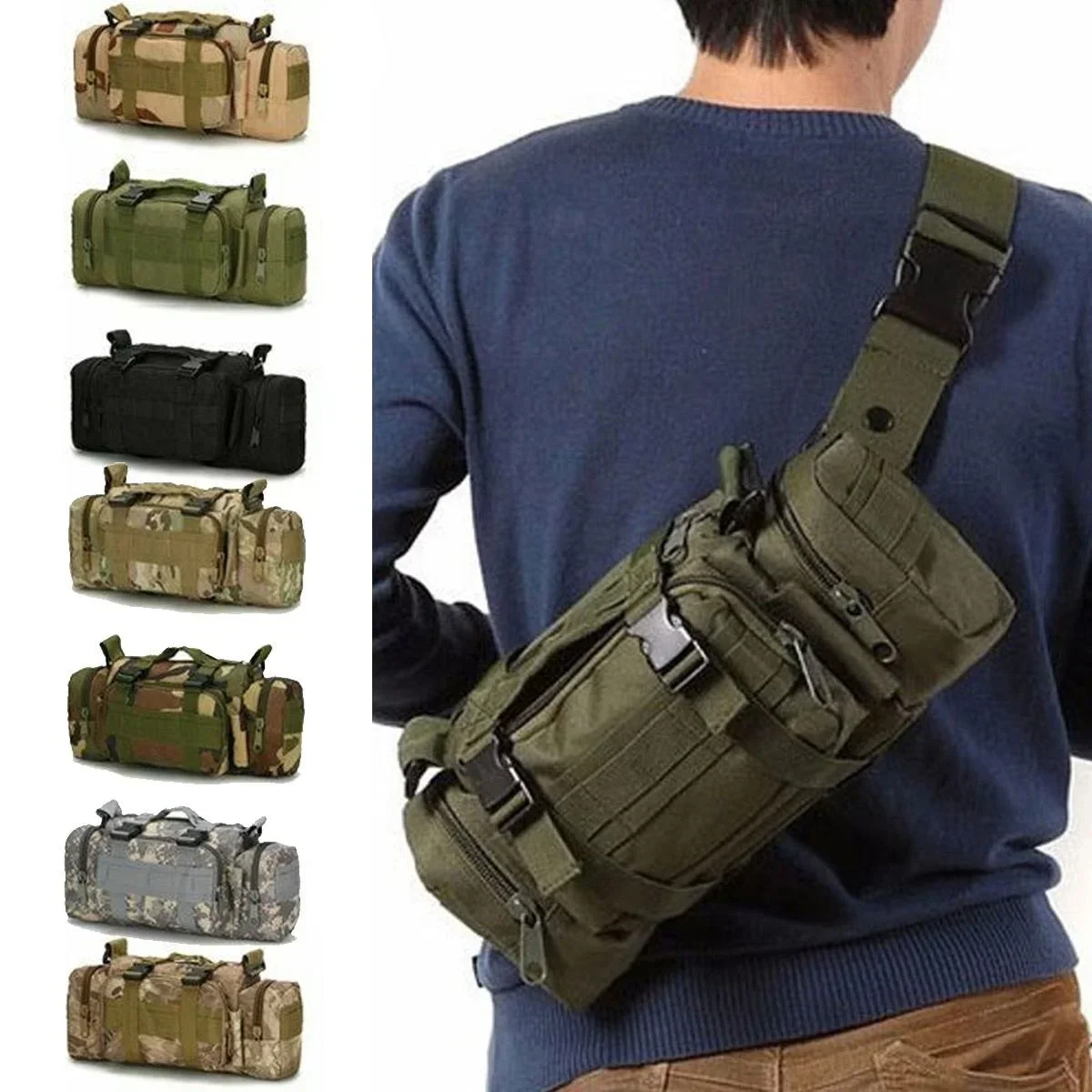 Duffel Waist Bag Molle Waterpr - Edc Carry Fanny Pack 评论和价格