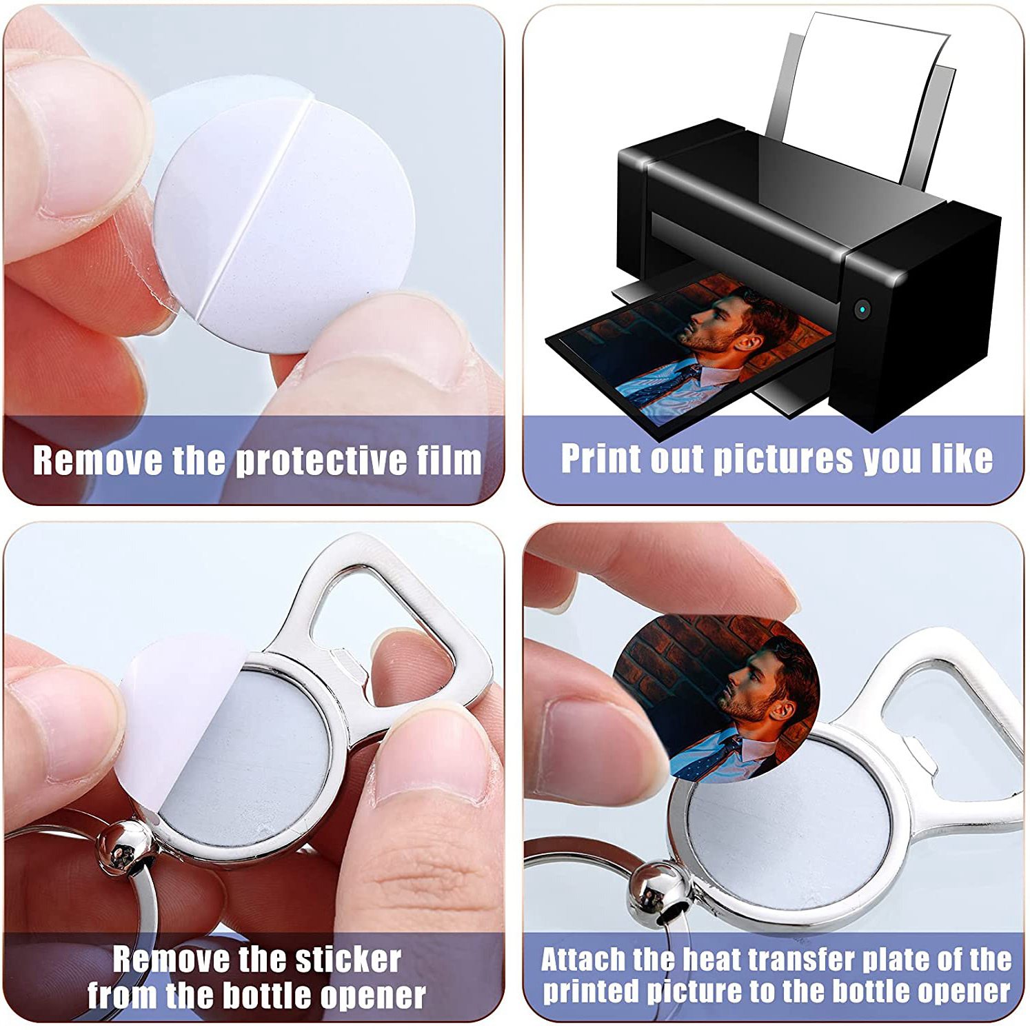 AED7-10 Pcs Sublimation Blank  - Bottle Opener Keyring 评论和价格