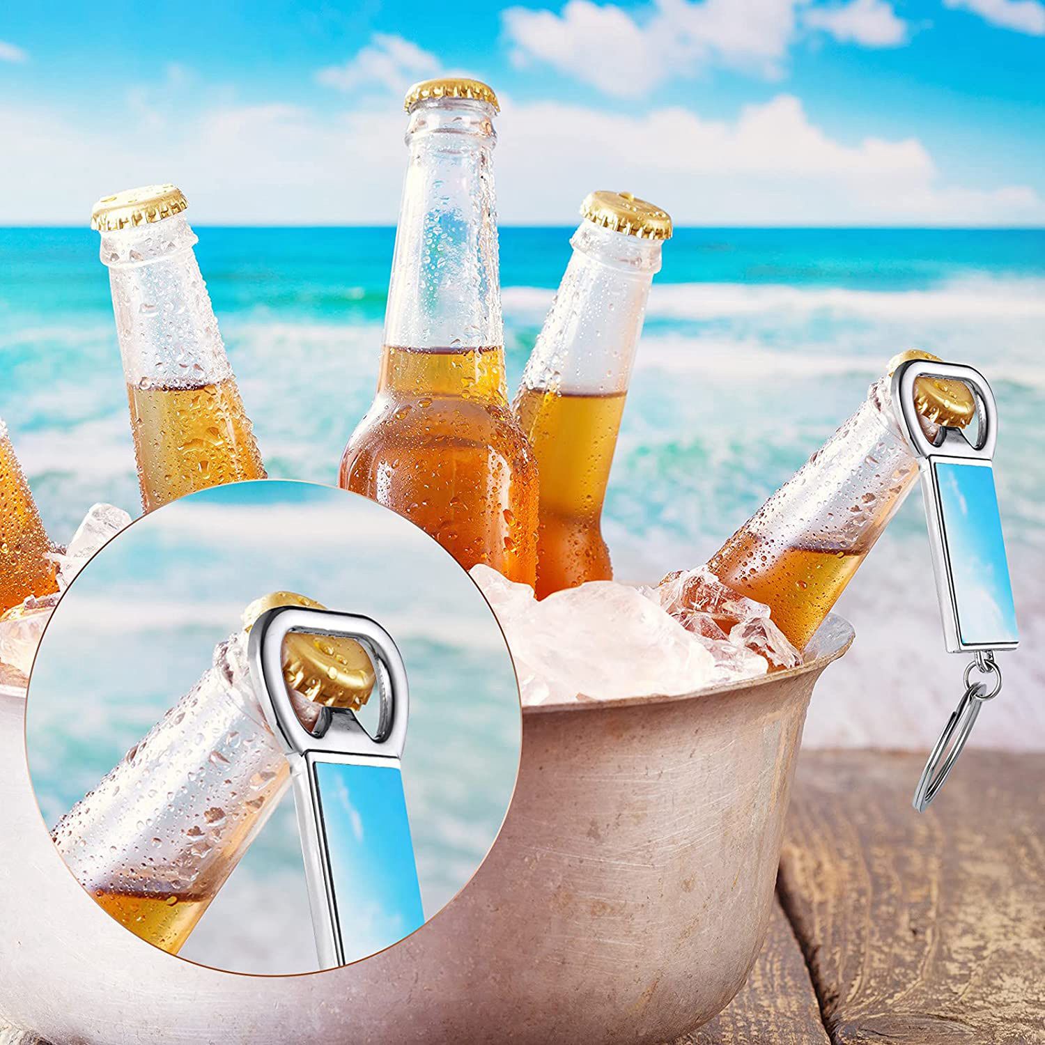 AED7-10 Pcs Sublimation Blank  - Bottle Opener Keyring 评论和价格