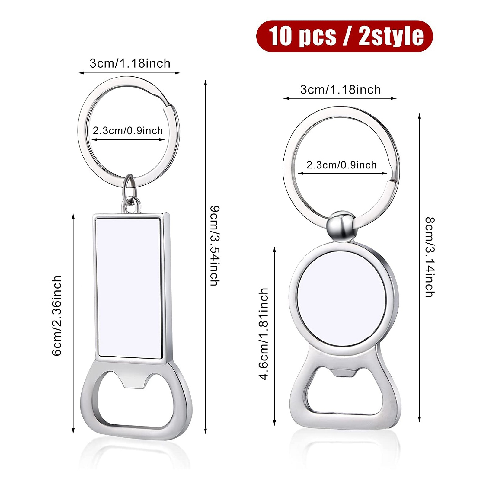AED7-10 Pcs Sublimation Blank  - Bottle Opener Keyring 评论和价格