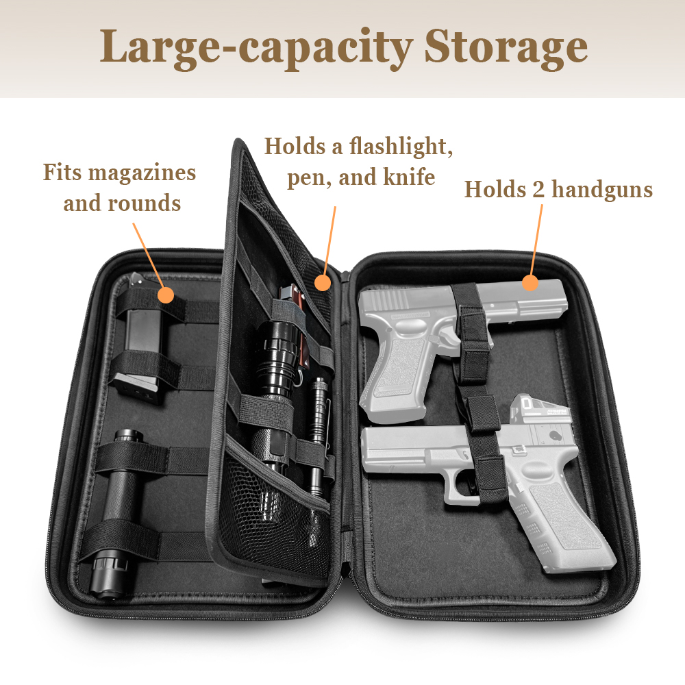 Tactical Pistol Gun Case Dual  - Edc Carry Bag For Pistol 评论和价格